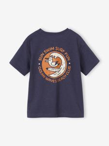 Jongensshirt met surfmotief nachtblauw