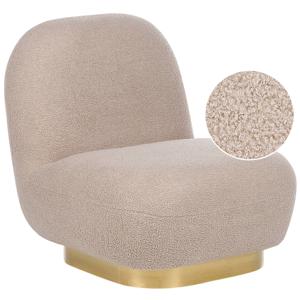 Beliani LOVIISA - Fauteuil-Beige-Bouclé