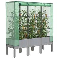 VidaXL Plantenbak verhoogd met kashoes 120x40x140 cm rattanlook