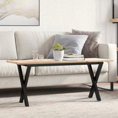 Salontafel X-frame 110x40x45 cm massief grenenhout en staal