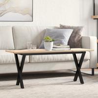 Salontafel X-frame 110x40x45 cm massief grenenhout en staal