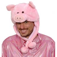Roze varkens muts voor volwassenen   - - thumbnail