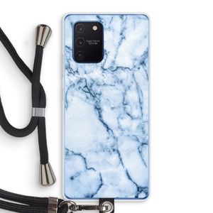 Blauw marmer: Samsung Galaxy Note 10 Lite Transparant Hoesje met koord