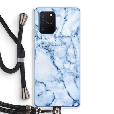 Blauw marmer: Samsung Galaxy Note 10 Lite Transparant Hoesje met koord