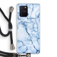 Blauw marmer: Samsung Galaxy Note 10 Lite Transparant Hoesje met koord