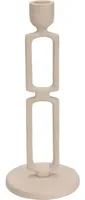 Kandelaar metaal rond 10x25cm warm grey