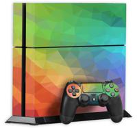 PS4 sticker geometrisch regenboog