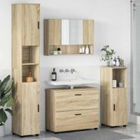 Badkamermeubelset met lade 4 pcs Sonoma eiken 30 x 35 x 192 cm