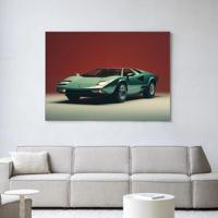 Urban Cotton Wandkleed 'Vintage Lamborghini' 145 x 190cm in Frame - black