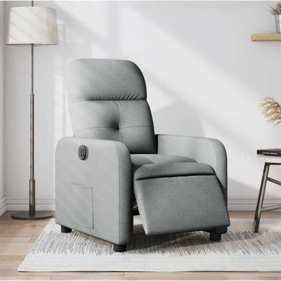 Fauteuil elektrisch verstelbaar stof lichtgrijs