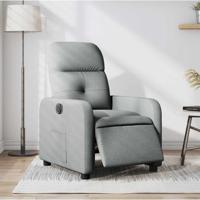 Fauteuil elektrisch verstelbaar stof lichtgrijs