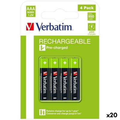 Oplaadbare Batterijen Verbatim 1,2 V AAA LR03 4 Onderdelen (20 Stuks)