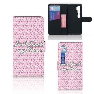 Xiaomi Mi Note 10 Pro Portemonnee Hoesje Flowers Pink DTMP Xiaomi Mi Note 10 Pro Portemonnee Hoesje Flowers Pink DTMP