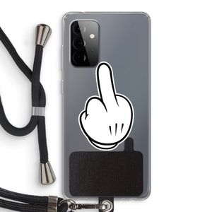 Middle finger black: Samsung Galaxy A72 5G Transparant Hoesje met koord