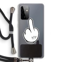 Middle finger black: Samsung Galaxy A72 5G Transparant Hoesje met koord