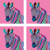 Moderne onderzetters Zebra popart