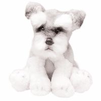 Pluche Schnauzer wit/grijs knuffel hond 13 cm   -