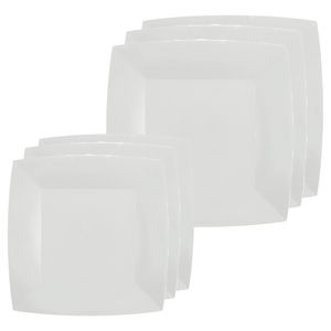 Feest/verjaardag bordjes set - 40x stuks - wit - 18 cm en 23 cm