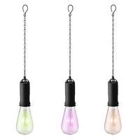 Set van 3x stuks groene, oranje en roze solar tuinverlichting hanglampen kunststof 20 cm