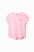 T-shirt met teksten en strand - RED - M