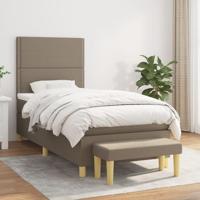 Boxspring met matras stof taupe 90x190 cm