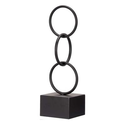 Decoratieve figuren Ringen Zwart Metaal (12,5 x 40,5 x 12,5 cm)