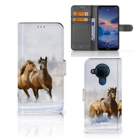 Nokia 5.4 Telefoonhoesje met Pasjes Paarden - thumbnail