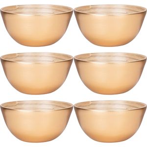 Schaaltje/kommetje - 6x - goud - bamboe - D14 cm x H7 cm - Kommetjes