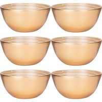 Schaaltje/kommetje - 6x - goud - bamboe - D14 cm x H7 cm - Kommetjes