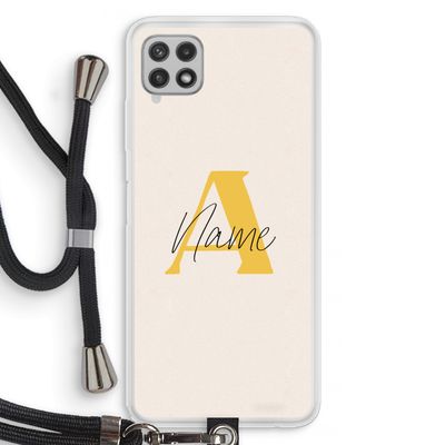 Amber Script: Samsung Galaxy A22 4G Transparant Hoesje met koord