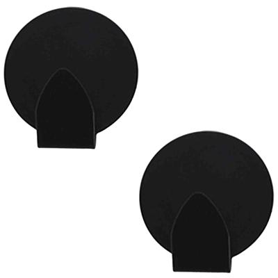Excellent houseware - Zelfklevende ophang haakjes - zwart - 8x stuks - rvs