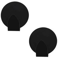 Excellent houseware - Zelfklevende ophang haakjes - zwart - 8x stuks - rvs Excellent houseware - Zelfklevende ophang haakjes - zwart - 8x stuks - rvs