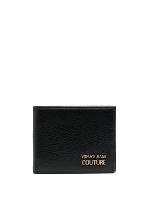 Versace Jeans Couture portefeuille en cuir à plaque logo - Noir