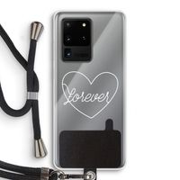 Forever heart pastel: Samsung Galaxy S20 Ultra Transparant Hoesje met koord