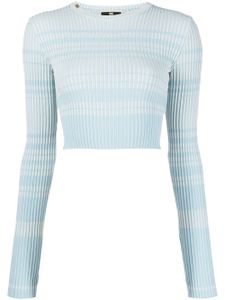 Elisabetta Franchi pull crop à rayures - Bleu
