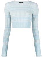 Elisabetta Franchi pull crop à rayures - Bleu