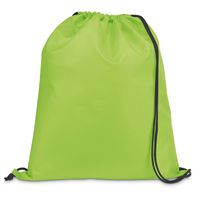 Gymtas/lunchtas/zwemtas met rijgkoord - voor kinderen - lime groen - 35 x 41 cm