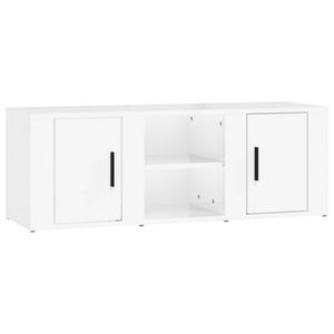 The Living Store TV-meubel - Hoogglans wit - 100 x 31.5 x 35 cm - Stevig materiaal