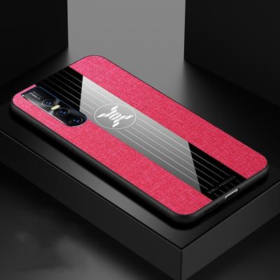 Voor vivo S1 Pro XINLI stiksels doek textuur schokbestendig TPU beschermhoes (rood)