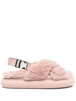 Moncler chaussons en peau lainée à brides croisées - Rose - thumbnail