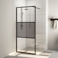 VidaXL Inloopdouchewand 90x195 cm esg-glas transparant en zwart