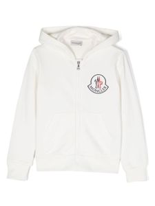 Moncler Enfant hoodie zippé à patch logo - Blanc