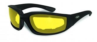 GLOBAL VISION Kickback, Zonnebrillen voor op de moto, Geel Anti-damp