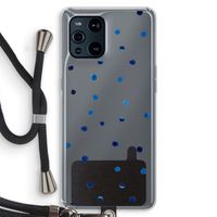 Blauwe stippen: Oppo Find X3 Transparant Hoesje met koord