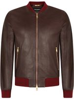 Dolce & Gabbana veste bomber en cuir - Rouge