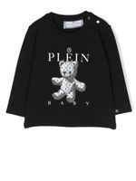 Philipp Plein Junior t-shirt à imprimé ours - Noir - thumbnail