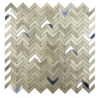 Mozaïek tegels Surfaces Delta Goud 28,1x28,3 - Visgraat Wandtegels Metaal