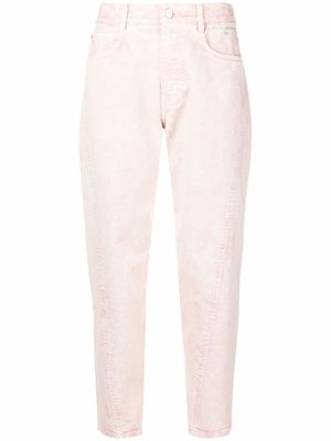 Stella McCartney jean court à effet délavé - Rose