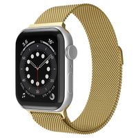 Bandje geschikt voor Apple Watch 42/44MM - Geschikt voor Series 1/2/3/4/5/6/7/8/9/SE/Ultra 1&2 - Maat One Size - Horlogebandje - Milanees - Goud - thumbnail