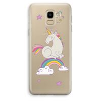 Regenboog eenhoorn: Samsung Galaxy J6 (2018) Transparant Hoesje - thumbnail